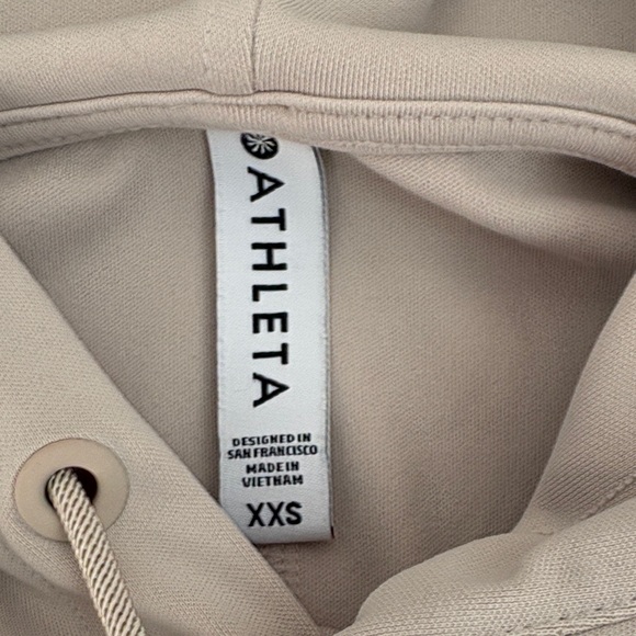 Athleta Light Beige Hoodie Sweatshirt - Picture 3 of 4